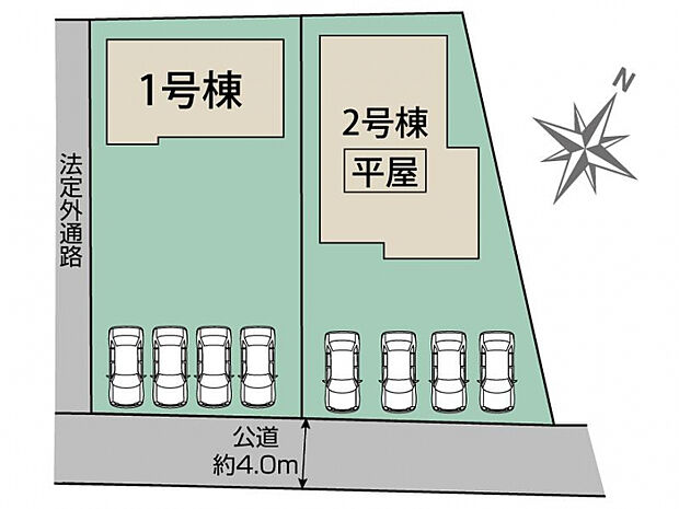 吉見町久保田2棟 区画図