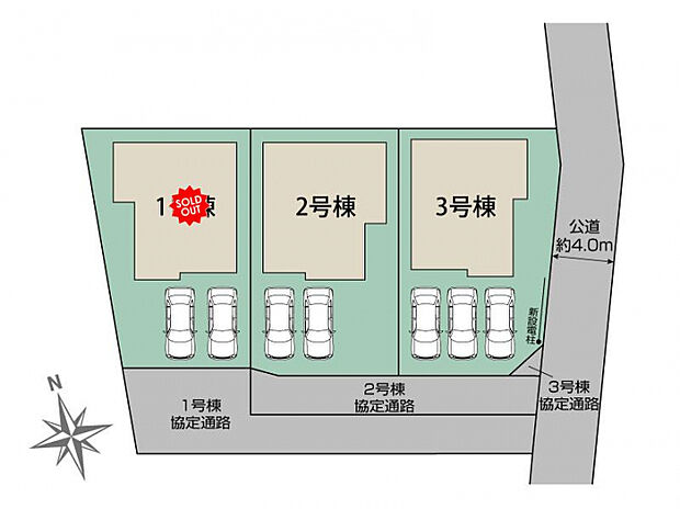 熊谷市拾六間3棟 区画図