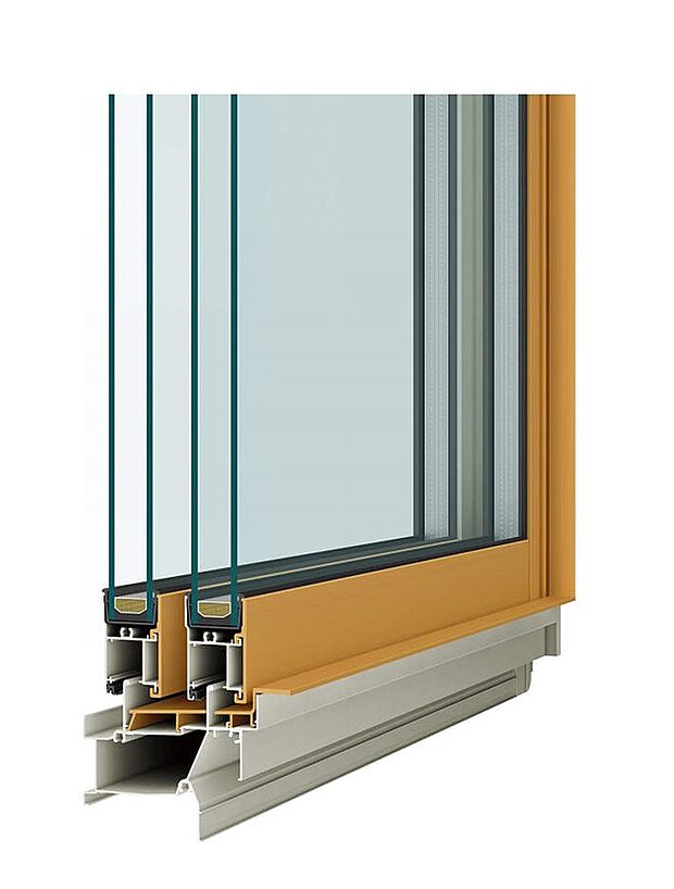 【Low-E複層ガラス】※室外側ガラスLow-E金属膜でコーティングし、太陽の熱線を約60%カット。冷房効果を高め、西日対策や紫外線による室内の色あせ防止になります。メーカーは当社指定