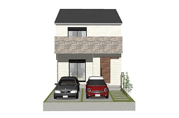 ■外観パース
間取り図を基に作成したイメージパース図です。
自由設計対応で、お好みの間取りやデザインが実現可能。
理想の住まいを手に入れましょう。