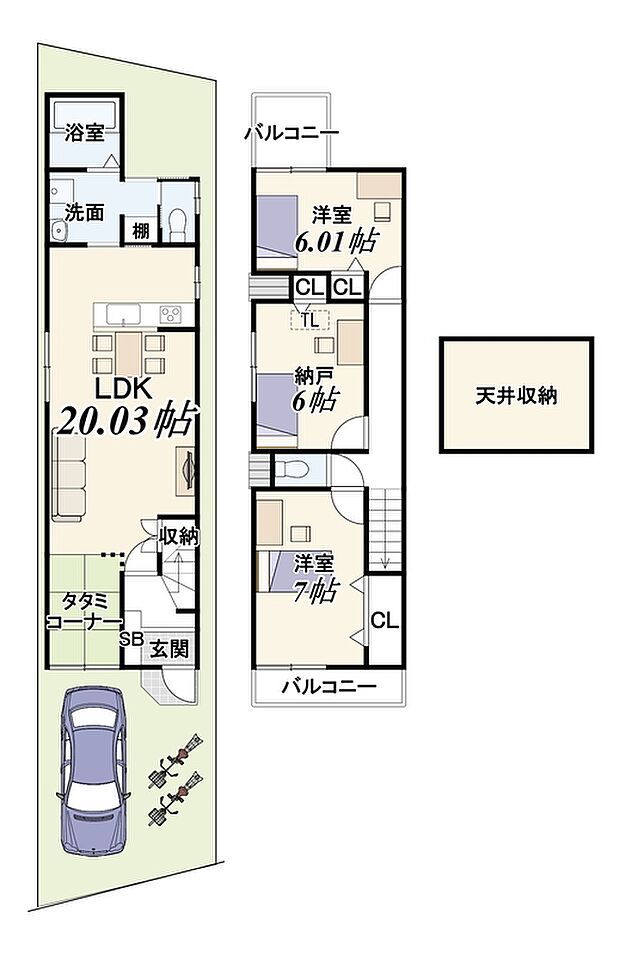 ■新築参考プランA
建物価格1899万円、建物価格88.82m2