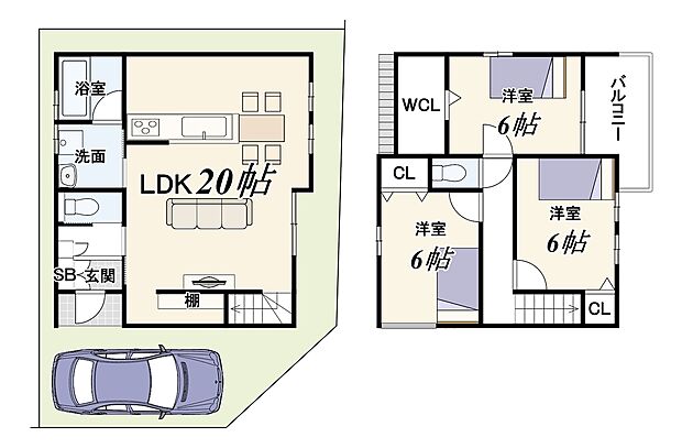■新築参考プラン:建物価格1799万円、建物面積87.08m2