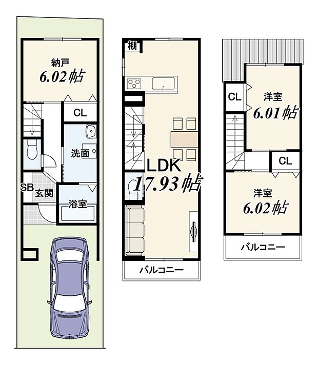 【新築参考プランC】
建物価格1799万円/建物面積85.95m2