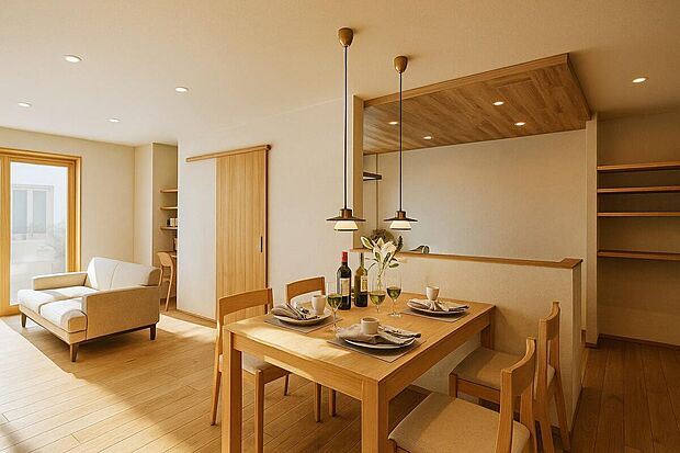 【リビング】
居心地の良いリビングで、自然とご家族も集まります!(※イメージパース)