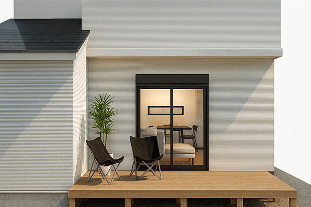 【【1号地:イメージパース】】1号地・2号地お庭あり!ウッドデッキ設置のご相談も承ります!※ウッドデッキ費用別途要