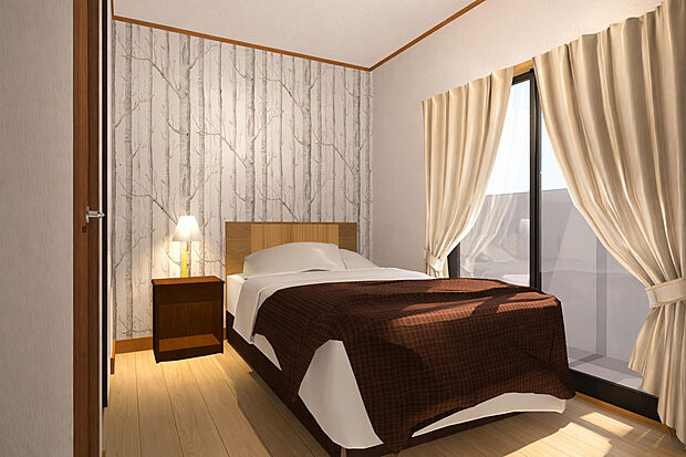 【【洋室】※新築参考プランイメージパース】バルコニーから取り入れたお洗濯物はそのままCLに収納できる家事楽同線になっております!