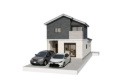 【２号地（新築参考プラン）：外観イメージパース】