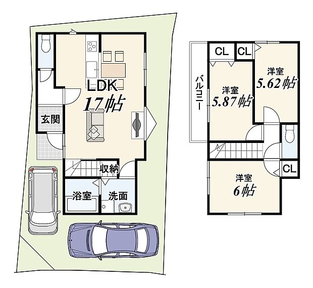 【4号地プランA】建物面積:78.78m2/建物価格:2129万円