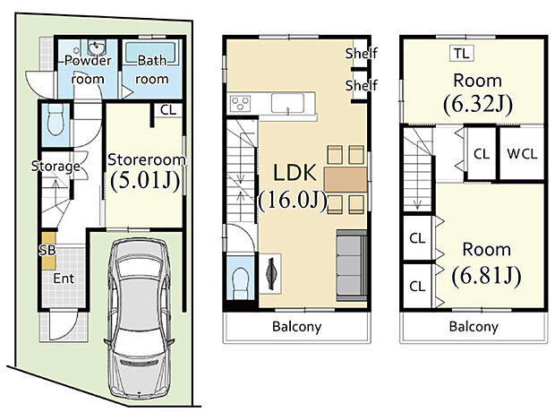 【【新築参考メインプラン】】建物1800万円 建物面積85.94m2