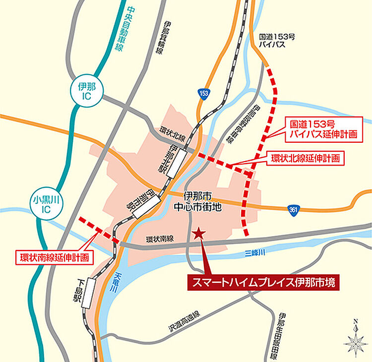 ホームズ スマートハイムプレイス伊那市境の魅力 伊那市 ｊｒ飯田線 伊那市 駅 バス6分 徒歩分の土地 分譲地