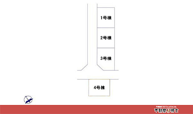 【~リーブルガーデン愛荘町石橋3期 全4棟~ 分譲地 区画図】閑静な緑豊かな住宅街に立地しています。分譲地内に公園があり、お子様と遊んだり、お散歩にもぴったりです。