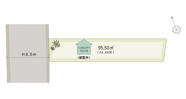 【全体区画図】
大阪メトロ中央線・阪神なんば線「九条」駅徒歩10分。複数沿線利用可能で、通勤・通学に便利な立地です。2階建てコンセプトハウスを建築中！教育・買い物・医療施設が周辺に充実した住環境です。