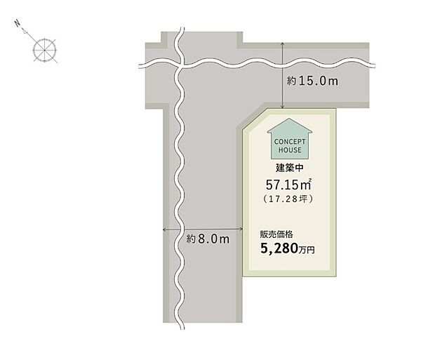 【区画図】
桜通りに面する、開放感あふれる新築のコンセプトハウス!前面道路の幅員約8m~約15mの、ゆとりある街並みが魅力です。