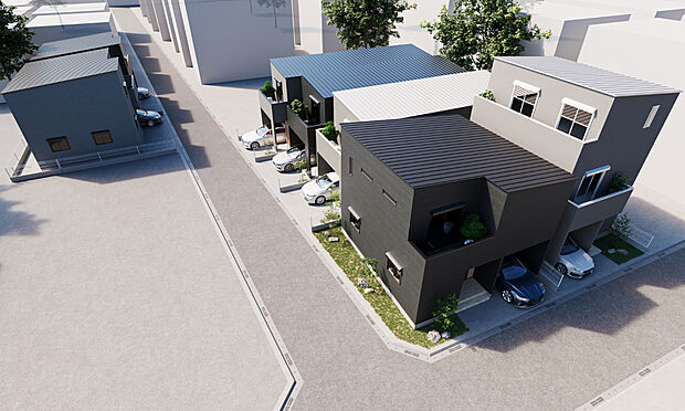 【【街並みパース】】外構から内装まで、お好みで創れる自由設計対応の分譲地♪ご家族にぴったりの新生活を、ここから始められます。