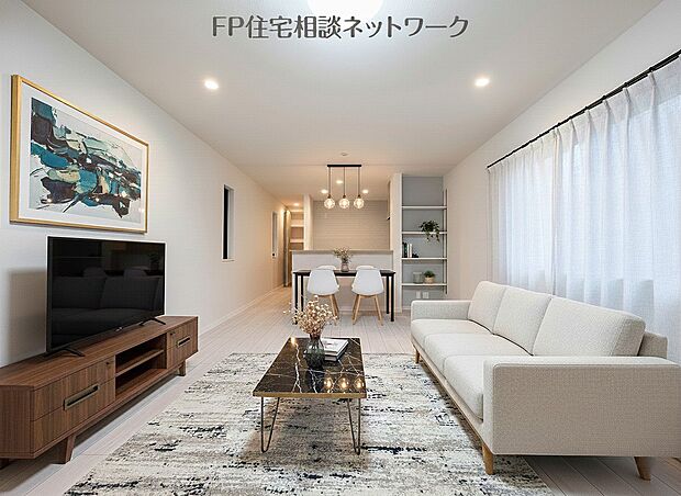 ■リビング■本画像はAIがCGで家具作成しており、実際の現地に家具は設置されておりません。また、販売価格に家具等は含まれておりません。