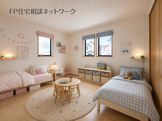 【子供部屋】■居室■本画像はAIがCGで家具作成しており、実際の現地に家具は設置されておりません。また、販売価格に家具等は含まれておりません。