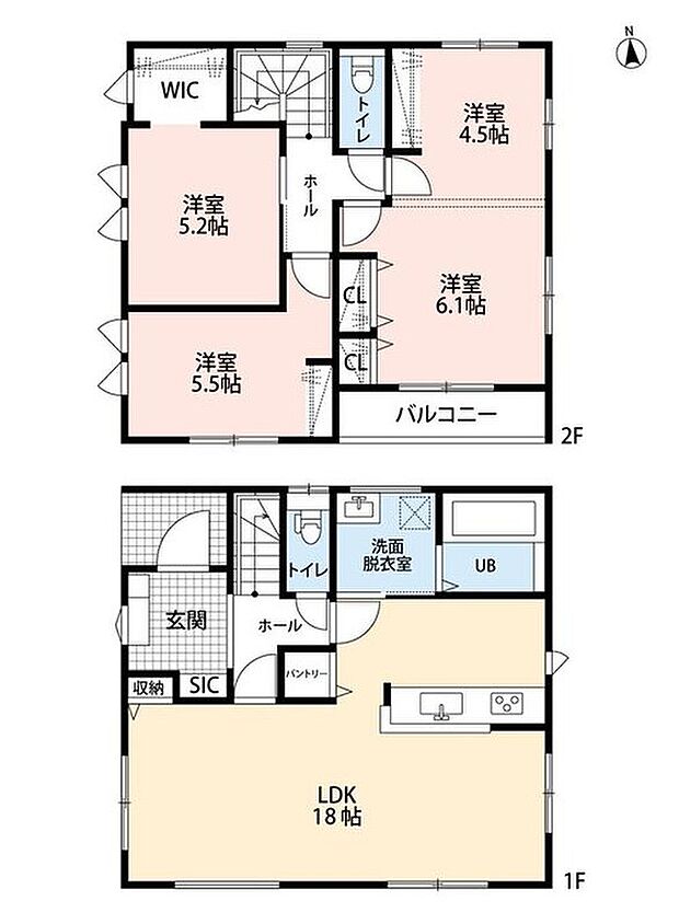 (2丁目1期 3号棟)4LDK、土地面積140.88m2、建物面積93.43m2