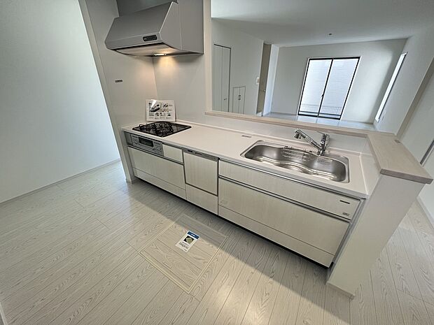 食洗機・浄水器付きのアイランドタイプのシステムキッチン(2号棟)