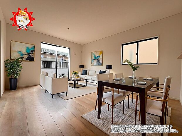 15帖のリビングはリビングイン階段を採用したコミュニケーションも自然と広がる間取りです（同仕様)