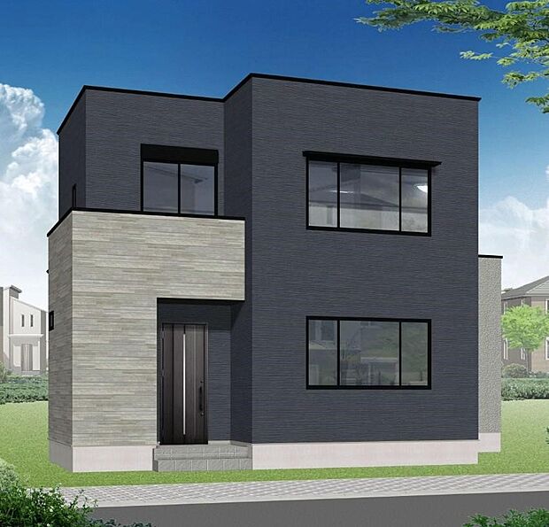 【完成予想図(外観)】完成予想外観パース(2号地)