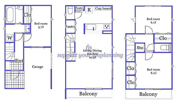 （5号棟）価格： 4790万円　間取り： 3LDK　土地面積： 60.06m2　建物面積： 111.78m2　／　パントリー　カウンターキッチン　廊下収納　バルコニー2ヶ所　主寝室8帖以上　全室南窓