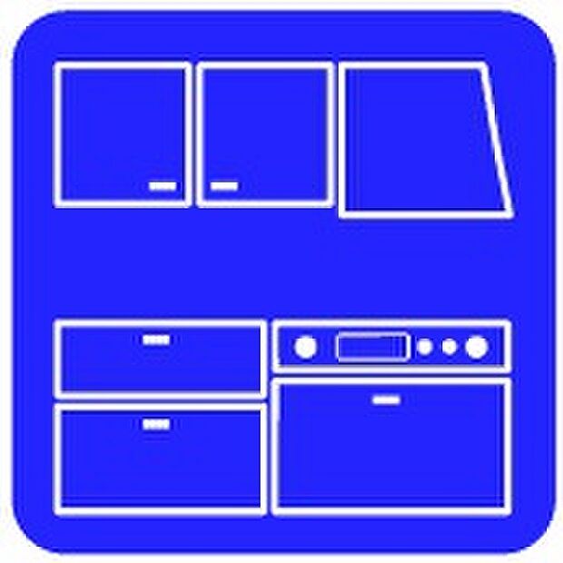 【システムキッチン】スライド収納付きのシステムキッチン。パスタ鍋や圧力鍋、フライパンなども収納できて出し入れもスムーズ。収納量もたっぷりなので料理器具やストック調味料なども入れられる。