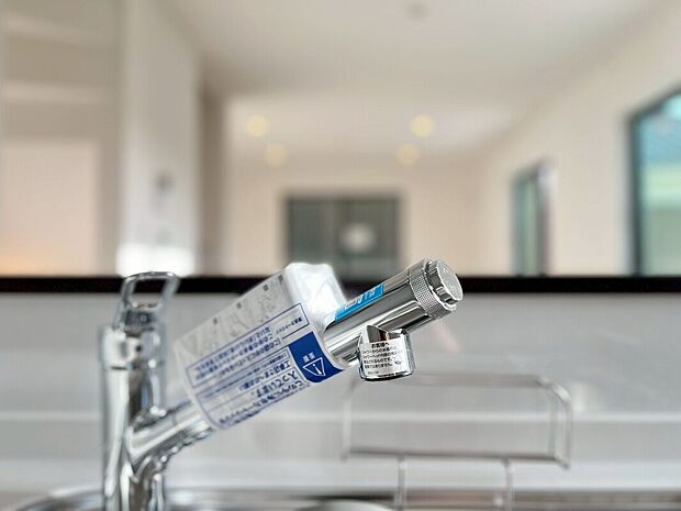 【浄水器】スタイリッシュな、浄水器一体型水栓です。水栓にシャワーホースと浄水器を内蔵し、カルキ臭など軽減。シャワーヘッドを引き出すことで、広いシンクのお手入れもラクラク。