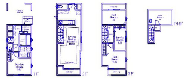 【2LDK+2S】ルーフバルコニー　南面バルコニー　パントリー付キッチン　廊下収納