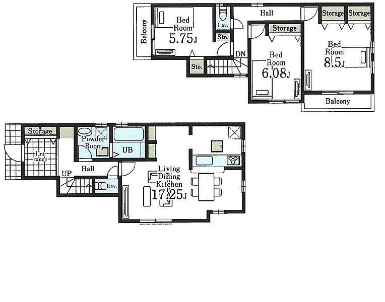 [建]92.33m2[土]135.07m2[間]3LDK