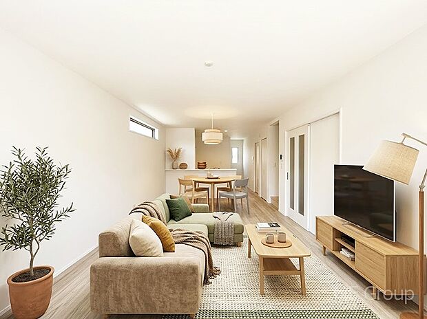 落ち着いた雰囲気のＬＤＫは家族みんなの快適空間※家具はCGです