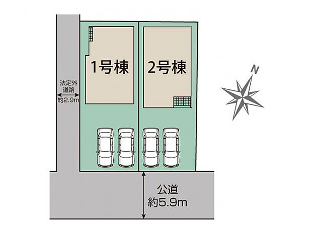 北九州市八幡東区竹下町2棟 区画図