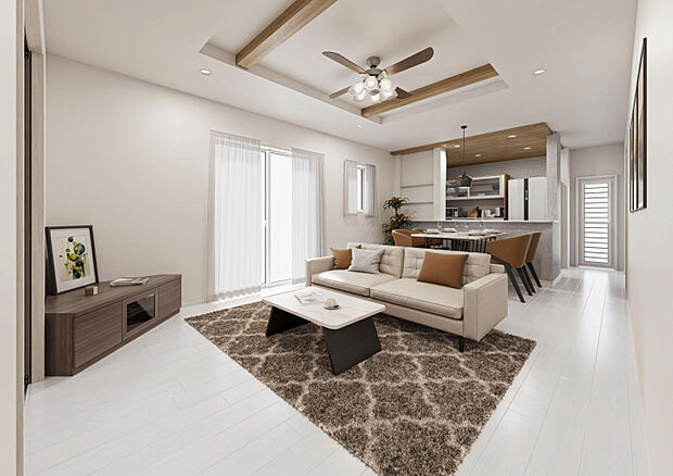 完成予想図（LDK）　※家具等をCGで加工しています。家具付き販売ではございません。