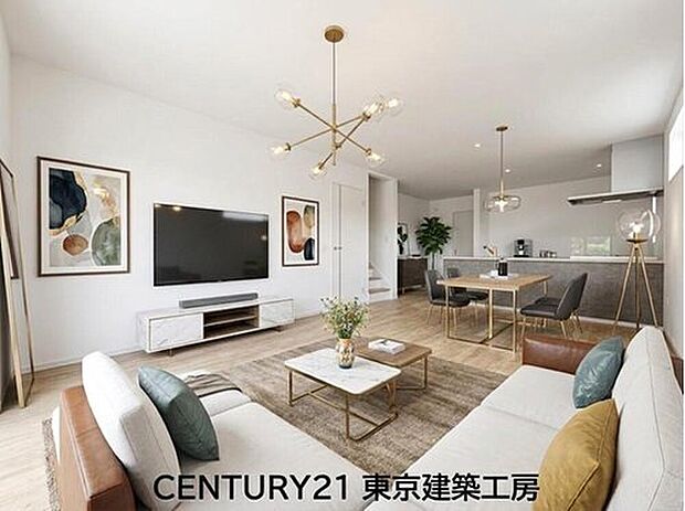 【家具はCGにてレイアウト】
◇採光良好なリビングは、ご家族の憩いの空間。居心地の良い快適な安らぎの場所にもなりそうです。