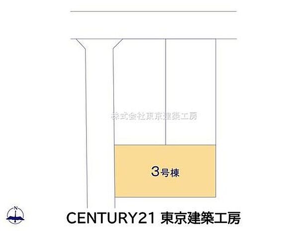 【全体区画図】木漏れ日の閑静な住宅街。視線が抜けており、風通り・日差し良好◎