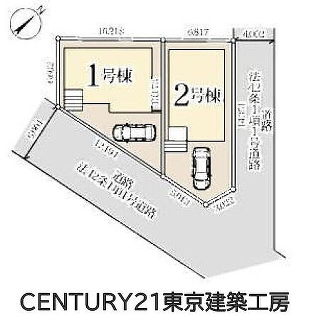 【区画図】3290万円、4LDK、土地面積100.83m2、建物面積97.19m2 