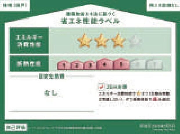 【省エネ性能ラベル】販売住戸が複数の場合、本ラベルは特定の住戸の性能を示すものであり全ての住戸の性能を示すものではありません。