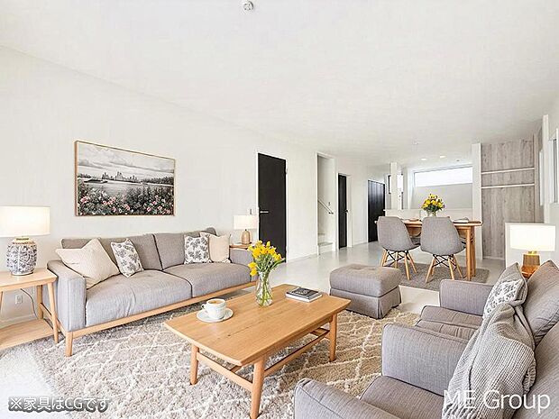 ■自然と会話が生まれる、心地よいひととき　※家具はCGです