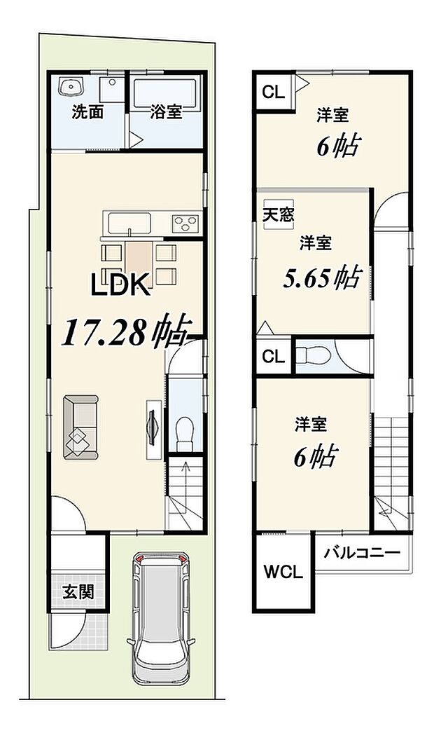 新築参考プラン
土地900万円 建物1499万円
設計監理費用120万円別途要
外構費110万円別途要