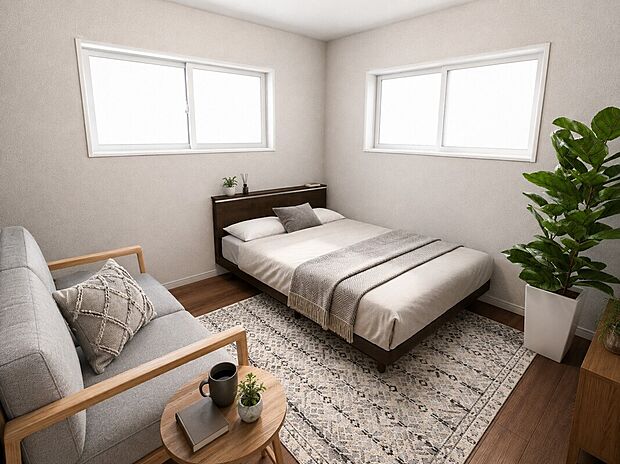 【イメージパース:洋室】
長く住み続けるお家だからこそ、構造や間取りから内装、設備に至るまで徹底的にこだわりたい!そんな方にぴったりの自由設計です※イメージパースの為実際の仕上がりとは異なります