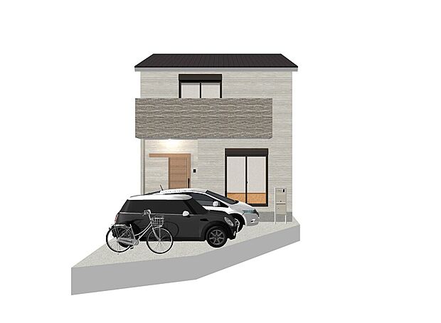 【イメージパース：1号地外観】間取り図を基に作成したイメージパース図です。外構など、ご要望ございましたらお客様に合わせて作成いたします