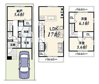 2階リビングで外からの視線が気にならず、快適に過ごせます♪
南からの光も良く入り、日中は電気をつけなくても明るい！ 