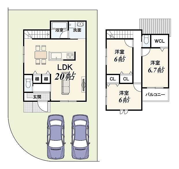【新築参考プランB】建物価格1700万円/建物面積92.34m2