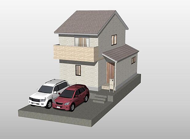 【1号地外観イメージパース】
■夢を叶える自由設計。外観・内装はお客様のお好みで決定いたします。世界に一つだけの住まいを一緒につくりませんか。