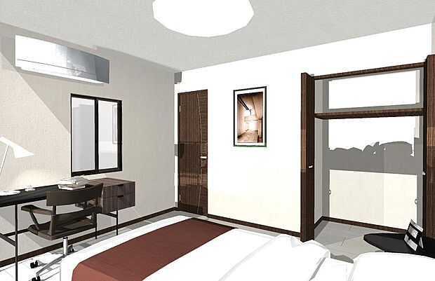 【【内観イメージパース(6帖洋室)】】◆各お部屋の収納は住みやすさへのこだわりです。部屋が物であふれて散らかるということが少なくなり、スッキリと片付いた状態を維持することができます。
