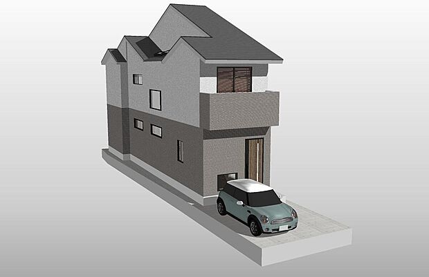 【外観パース】建物価格1699万円、建物面積90.84m2