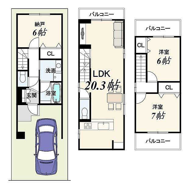 【【新築参考Bプラン】】建物価格1824万円、建物面積97.44ｍ2
