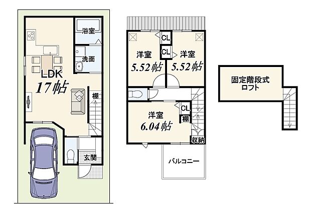 【【新築参考2Fプラン】】【新築参考2Fプラン】土地3300万円 建物1799万円(76.84m2)