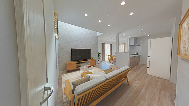 【ＬＤＫ】南西側に吹き抜けあり！リビングに太陽光が差し込みます！※家具・小物は全てCGイメージです。