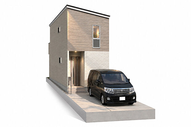 【【外観完成予想パース】】【建物プラン例】
建物価格1799万円、建物面積91.74m2