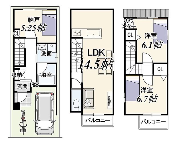 新築参考プラン77.04ｍ2/建物価格1824万円/2SLDK/駐車1台可